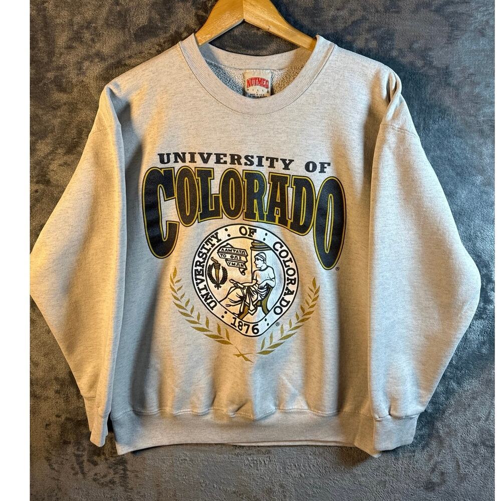 VTG 90s Nutmeg Mills University of Colorado “School Seal” Crewneck Men’s L Gray